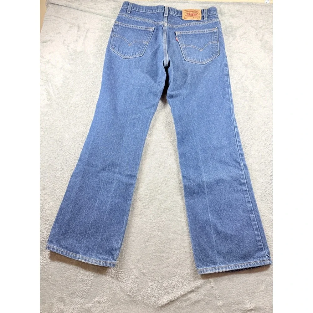 Vtg Levi's 517 Boot Cut Jeans Mens 34x30 USA Black Batwing Denim